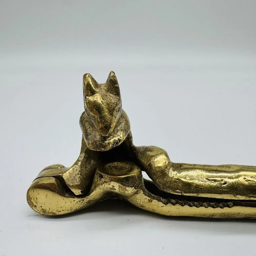 Vintage Solid Brass Squirrel Nutcracker Heavy Cast Metal Kitchen Bar Tool 6